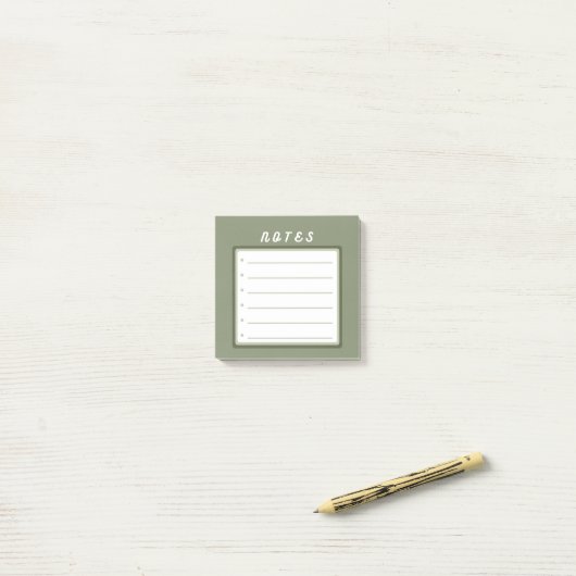 Post-it® Points de balle mignonnes verts Sage  (Sur un bureau)