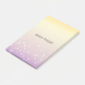 Post-it® Points de confettis Bokeh jaune violet blanc (Incliné)