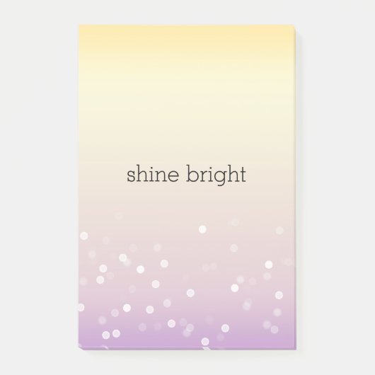 Post-it® Points de confettis Bokeh jaune violet blanc (Devant)