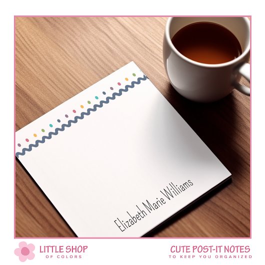 Post-it® Points de polka arc-en-ciel Personnalisés