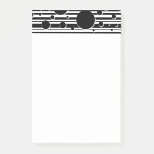 Post-it® Points et rayures noirs et blancs