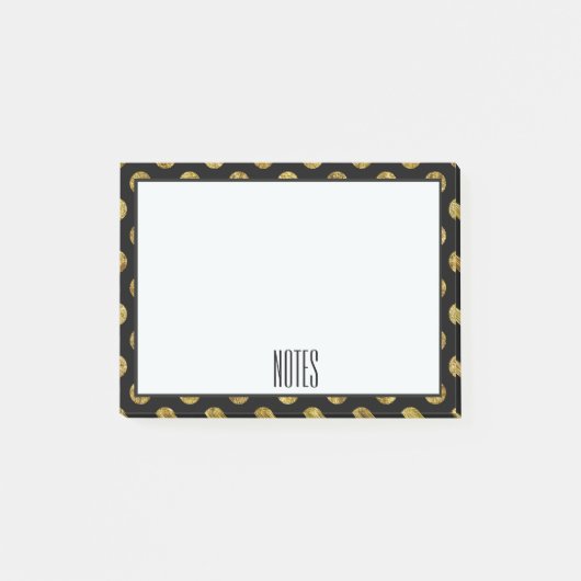 Post-it® Points fascinants et noirs d'or chic (Devant)