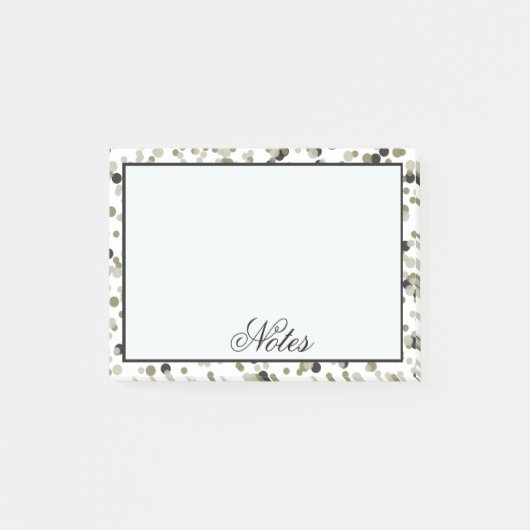 Post-it® Points noirs de confettis d'or (Devant)