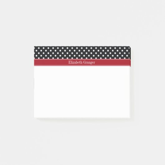 Post-it® Points noirs et blancs Monogramme de prénom Cranbe (Devant)