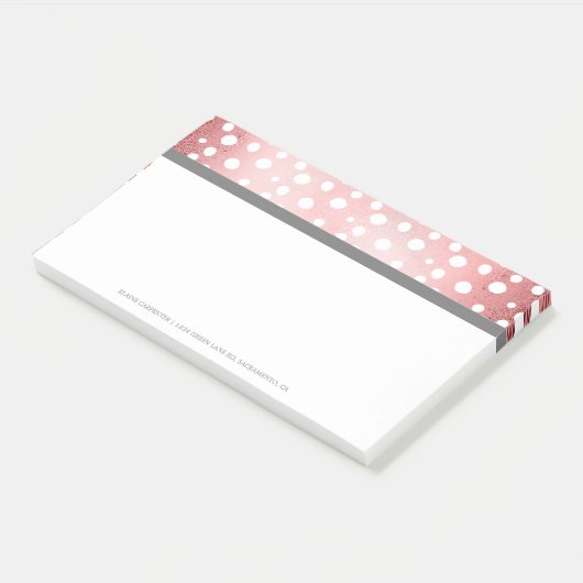 Post-it® Points roses d'or | Notes postales personnalisées (Incliné)