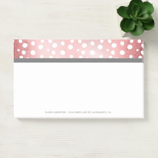 Post-it® Points roses d'or | Notes postales personnalisées (Bureau)