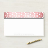 Post-it® Points roses d'or | Notes postales personnalisées (Sur un bureau)