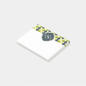 Post-it® Points verts et monogramme bleu (Incliné)