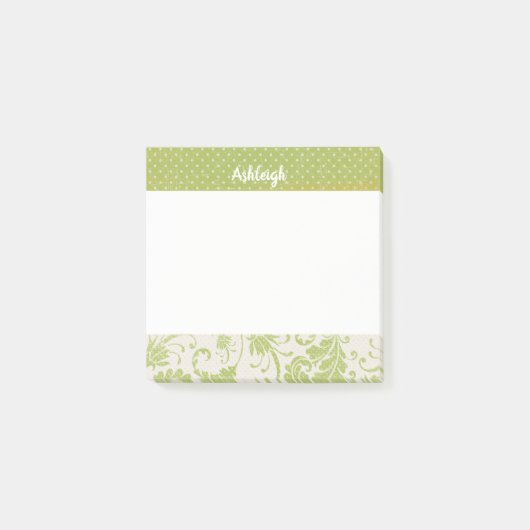 Post-it® Points verts Sage et Damask (Devant)