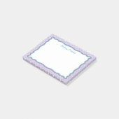 Post-it® Points violets et cadre ondulé avec nom (Incliné)