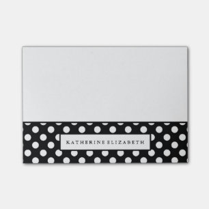 Post-it® Pois blanc sur le noir avec le nom