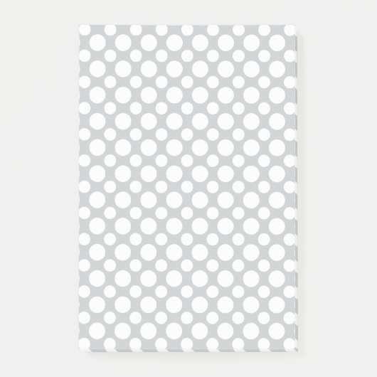 Post-it® Pois blancs gros et petits sur bâtons gris (Devant)