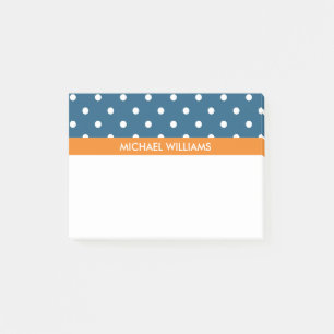 Post-it® Pois bleus à rayures orange