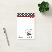 Post-it® Pois drôle Père Noël chat couple monogramme (Bureau)