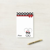 Post-it® Pois drôle Père Noël chat couple monogramme (Sur un bureau)