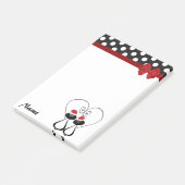 Post-it® Pois drôle Père Noël chat couple monogramme (Incliné)