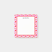 Post-it® Pois et cercles roses rouges Stickies modifiables (Devant)