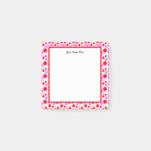 Post-it® Pois et cercles roses rouges Stickies modifiables