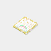 Post-it® Pois jaunes, étoiles mignonnes et arcs-en-ciel 3"  (Incliné)