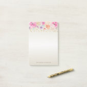 Post-it® Pois modernes, Confetti, Fleurs -Personnalisé (Sur un bureau)