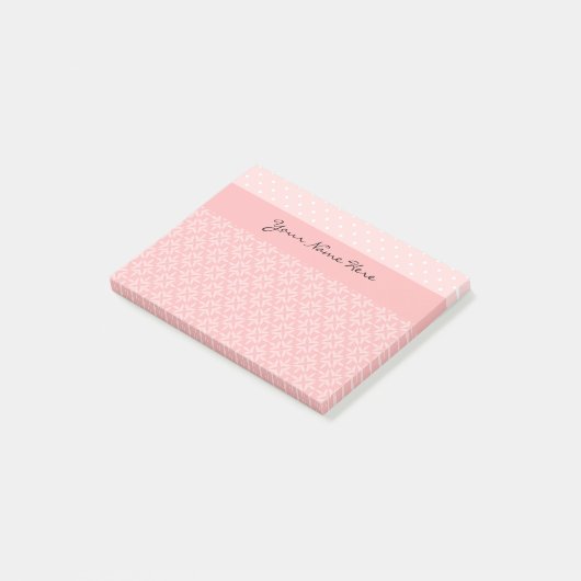 Post-it® Pois rose et blanc mignon (Incliné)