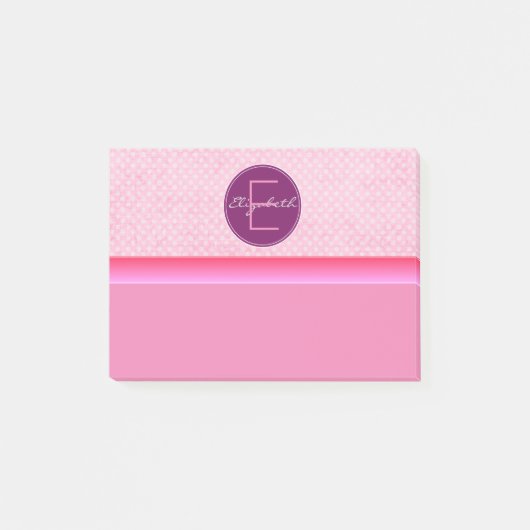 Post-it® Pois rose monogramme (Devant)