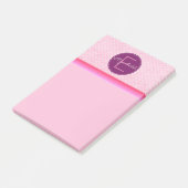Post-it® Pois rose monogramme (Incliné)