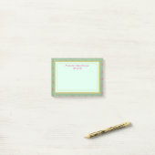 Post-it® Pois roses sur Baby shower vert (Sur un bureau)