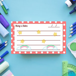 Post-it® Pois rouges, étoiles mignonnes et arcs-en-ciel 10"