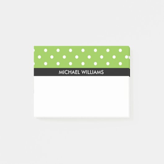 Post-it® Pois vert avec les rayures noires (Devant)