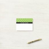 Post-it® Pois vert avec les rayures noires (Sur un bureau)