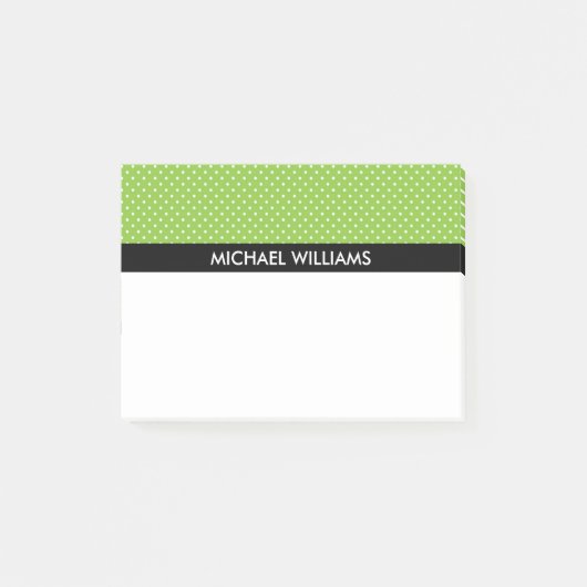Post-it® Pois verts avec bandes noires (Devant)