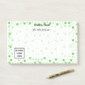 Post-it® Pois verts de retour à l'école enseignant (Sur un bureau)