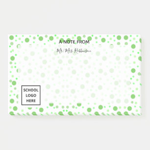 Post-it® Pois verts de retour à l'école enseignant