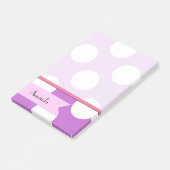 Post-it® Pois violets, Motif Pointe Polka, Votre Nom (Incliné)