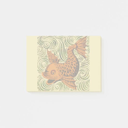 Post-it® Poisson Antique Carrelage Ancien art (Devant)
