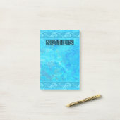 Post-it® Poisson en entrelacs celtique en bleu (Sur un bureau)
