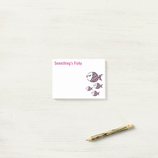 Post-it® Poisson Pointé Polka (Sur un bureau)