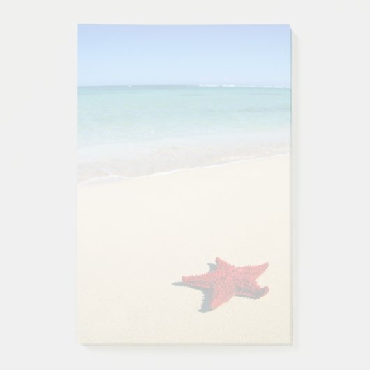 Post-it® Poisson Rouge Sur La Plage De Sable Blanc (Devant)