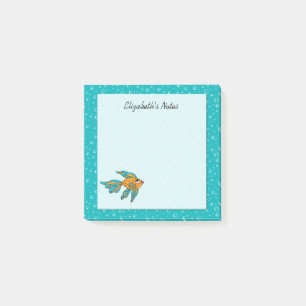 Post-it® Poisson tropical orange et bleu Personnalisé 3 x 3