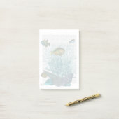Post-it® Poissons, coquillages bleus et coraux (Sur un bureau)