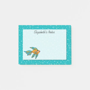 Post-it® Poissons tropicaux oranges et bleu personnalisé