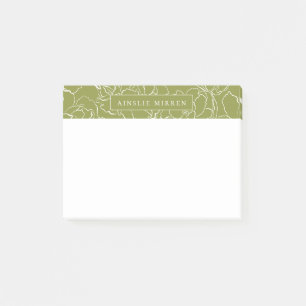 Post-it® Poivre Vert Simplement Floral Personnalisé