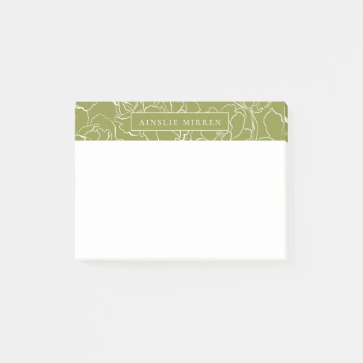 Post-it® Poivre Vert Simplement Floral Personnalisé (Devant)
