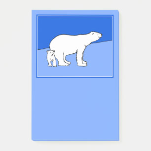 Post-it® Polar Bear Mom and Cub Peinture - Wildlife Art