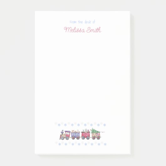 Post-it® Pôle Nord ou train de Noël de buste du bureau (Devant)