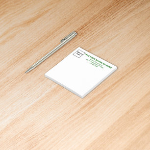 Post-it® Police d'entreprise verte Carré blanc