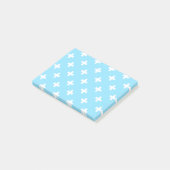 Post-it® Polka blanche croise sur bleu bébé (Incliné)