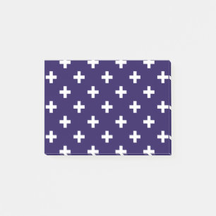 Post-it® Polka blanche croise sur bleu marine