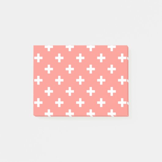 Post-it® Polka blanche croise sur la pêche (Devant)